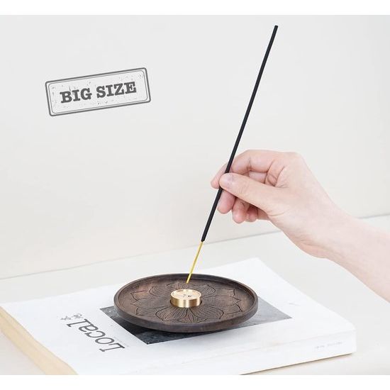 Houten Lotus wierookhouder, handgemaakte wierookbrander met asopvangbak, ideaal voor huisdecoratie, meditatie en yoga