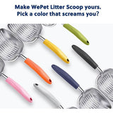 Kattenbakvulling Scoop, aluminiumlegering zeef, metalen schep, diepe schep, lange steel, uitwerpzeef, poepzeven, kittenpooperlift