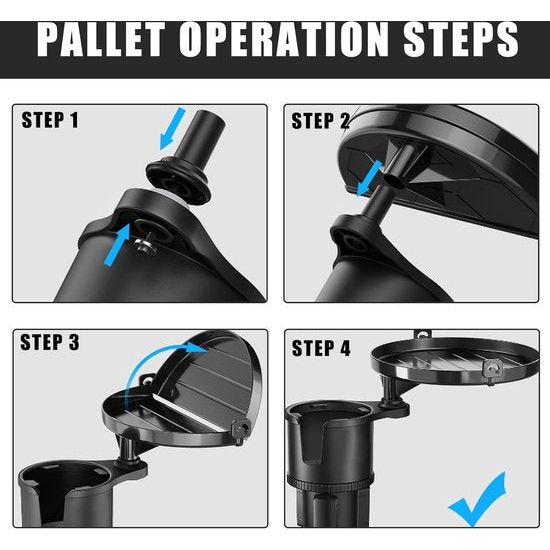 Bekerhouder voor in de auto, multifunctionele tafel, 3-in-1 bekerhouder, antislip, universele bekerhouder voor middenconsole, compatibel met de meeste voertuigen