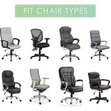 Bureaustoelhoes, bureaustoelhoes, stoelhoezen, draaistoel, overtrek, moderne stoel, overtrek, fauteuilhoes, elastisch, wasbaar, set voor bureaustoel, computer, bureaustoel (grijs, 2 stuks) (M)