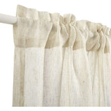 Vitrage linnenlook gordijn, lange moderne effen bistrogordijn, halftransparant deurgordijn, keukengordijnen, korte gordijnen BxH 132 x 183 cm, beige, 1 stuk