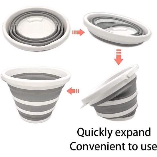 Opvouwbare emmer Siliconen emmer Opvouwbare 10L opvouwbare kuip Draagbare wastafel Opvouwbare pop-up opslagcontainer/reinigingsemmer Siliconen emmer voor het schoonmaken Kamperen Keuken Waskuip