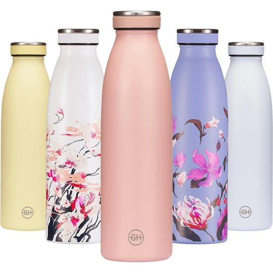 Drinkfles van roestvrij staal, 750 ml, perzikpunch, herbruikbare vacuüm metalen thermoskan, waterfles, lekvrije geïsoleerde thermosfles, BPA-vrije thermosfles voor sport, kantoor