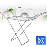 Droogrek, 180 x 55 x 101 cm - luchtstroomwasrek, wasdroger met antislipvoeten, vleugelwasdroger, kleding - Zilver