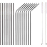 Pak met 18 rietjes (zwart/koper/goud/veelkleurig/zilver)