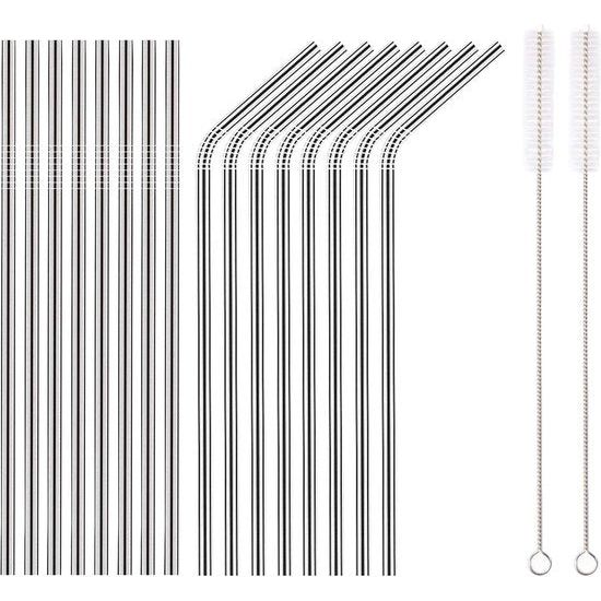 Pak met 18 rietjes (zwart/koper/goud/veelkleurig/zilver)