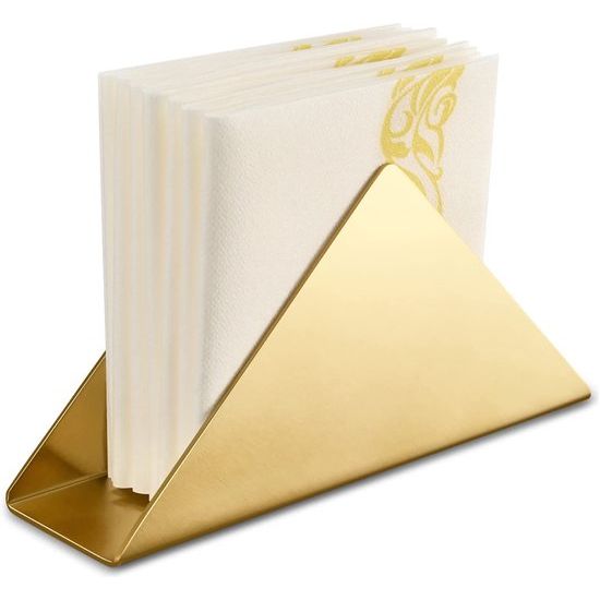 2 Pack Gold Rvs 304 Servethouder, Driehoek Cocktail Servet Dispenser Organizer voor Keukenwerkbladen, Eettafels, Picknicktafels