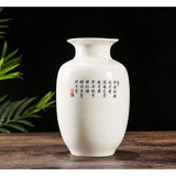 Chinese vogel- en bloemenvaas, Jing Dezhen witte kleine keramische vaas antieke vazen, kunst decoratieve vaas voor huishouden, kantoor, bruiloft, feest