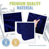 Zachte en warme reisdeken voor vliegtuig en auto, 3D-patroon, onmisbaar voor lange vluchten, voor dames, heren, kinderen, compact kussen met bagagehoes en rugzakclip, marineblauw, Modern