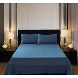 100% katoenen eenpersoonslakenset, eenpersoons hoeslaken 180 x 200 cm, bovenlaken 250 x 280 cm, 2 kussenslopen 50 x 80 cm - marineblauw