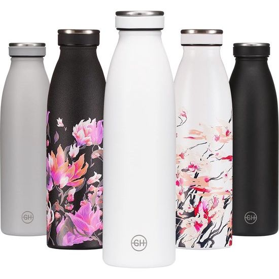 Drinkfles, roestvrij staal, 750 ml, witte essence, herbruikbare vacuüm metalen thermoskan, waterfles, lekvrije geïsoleerde thermosfles, BPA-vrije thermosfles voor sport, kantoor