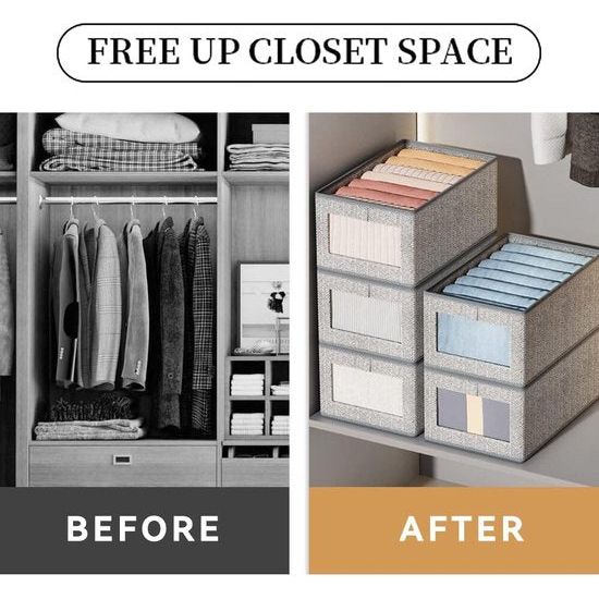 Opbergbox voor lade, kledingorganizer, opvouwbare opbergdoos voor kledingkast, ruimtebesparende oplossing voor kleding, speelgoed en meer, 44 x 30 x 20 cm