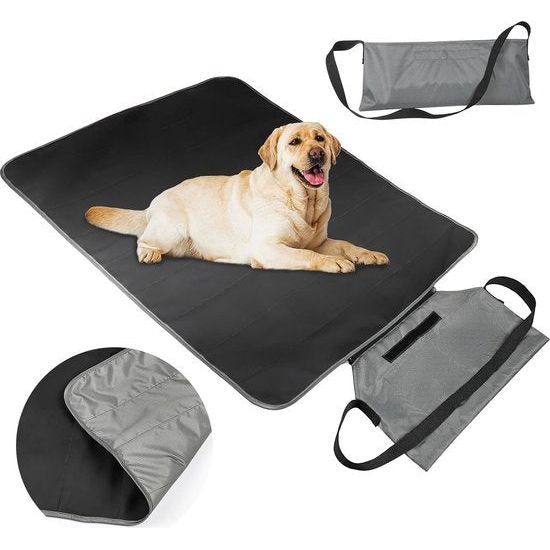 Opvouwbare outdoor hondenmat, hondendeken, wasbaar, gewatteerd kunstleer, hondenmat, waterdicht, campingdeken, hond, kat, hondenbed voor binnen en buiten, grote reisdeken voor huisdier (L)