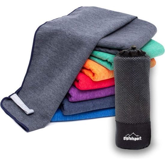 Microvezel handdoek, voor sauna, fitness en sport - strandhanddoek, sporthanddoek - 50x30cm - Antraciet