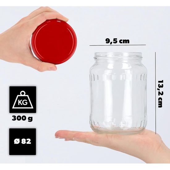 KADAX - Weckpotten, jampotten, 720 ml - inmaakpotten met deksel, glazen met schroefdop, inmaakpotten, voorraadpotten om in te leggen - Rood, 24 stuks