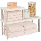 Keukenplank met 2 planken - Slank bordenrek voor werkbladen en kasten - Twee lagen metaal en roestvrij staal afdruiprek voor keuken