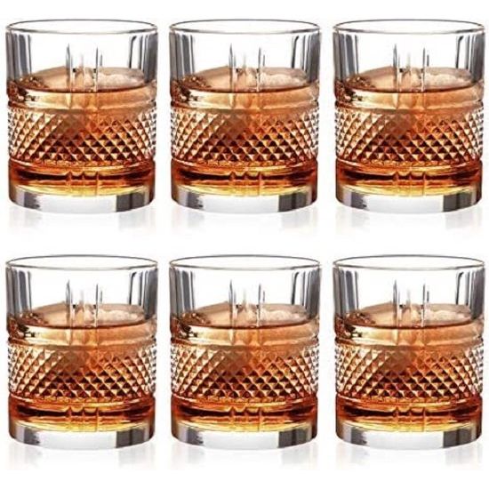 Whiskyglazen, ouderwetse whiskyglazen, set van 6 whiskyglazen, whiskycadeaus voor mannen, Scotch Lovers, stijlglaswaren voor bourbon, rumglazen, bar whiskyglazen bekers geschenken voor mannen