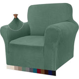 High Stretch bankovertrek, moderne bankovertrek, jacquard, elastische bankovertrek voor woonkamer, protector voor honden en huisdieren (1-zits, salie)