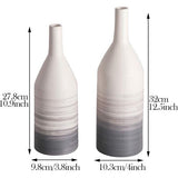 Grijze vaas met kleurverloop, set van 2 beige vazen, keramische vaas voor pampasgras, moderne decoratieve bloemenvaas voor woonkamer, keuken, tafel, bruiloft of als cadeau