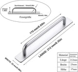 2 stuks zelfklevende meubelgrepen, aluminium kastgrepen, ladegrepen, deurgrepen, zonder boren, handgreep voor kledingkast, keuken, schuifdeur, balkondeur, 212 mm, zilver