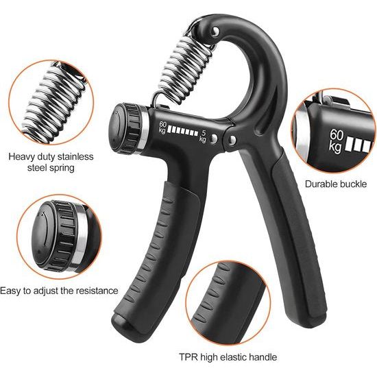 2 stuks Handtrainer, Vingertrainer, Onderarmtrainer, 5-60 kg verstelbare gripsterktetrainer, Handtrainingsapparaat, Vingergreep, Handtraining, Griptrainer voor krachttraining,