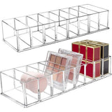 2 stuks verwijderbare cosmetische organizer 8 compartimenten make-up organizer acryl opbergdozen, sieraden display dozen transparante lades voor dressoir ijdelheid badkamer keuken