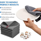 6 stuks keukendoeken, katoen, theedoeken, absorberende keukendoeken, zachte poetsdoeken, wafeldoek, keukenhanddoek voor het reinigen van plaat, tafelblad, baraanrecht, 34 x 34 cm