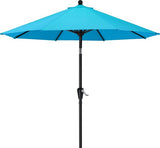 270 cm parasol, patio parasol, tuinparasol, terrasparasol, tafelscherm, martkparasol, 8 ribben, turquoise