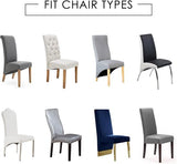 Stoelhoezen, 4 stuks, elegante stoelhoezen, stretch, elastische spandex, XL, universele stretchhoes, afneembaar, wasbaar, voor hotel, grote eetkamerstoelen, 4 stuks, grijs, XL