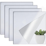 Je ontvangt 4 stuks zelfklevende spiegels, 20 x 20 cm (dikte: 2 mm)