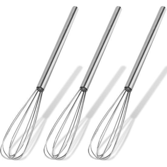 Set van 3 gardes roestvrij staal 26 cm gardeset garde kleine metalen kogelgarde mini-garde voor mixen, kloppen, kloppen, schuimen en roeren