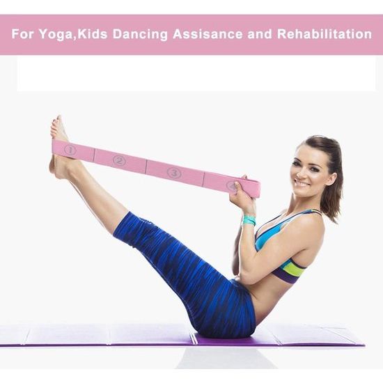 Yogaset, yogaset, stretch riem met 8 lussen, wasbaar, gemakkelijk te dragen en zeer elastische gymnastiekband, ideale stretchband voor warme yoga