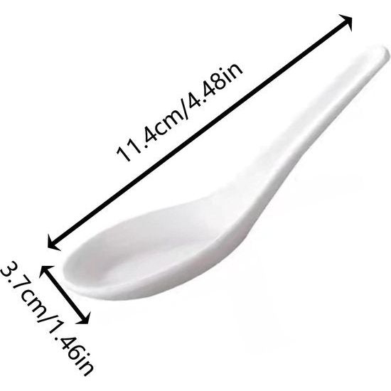 8 stuks, soeplepel, keramiek, soeplepel, lepelset, porselein, mokkalpel, diplepel, geschikt voor keuken, huishouden, vaatwasser en magnetron (wit)