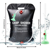 Campingdouche, zonnedouche, mobiele zonnedouche, campingdoucheset, outdoor tuindouche voor kinderen, warm water, draagbare waterzak op zonne-energie voor tuin, reisdouche met douchekop en tas