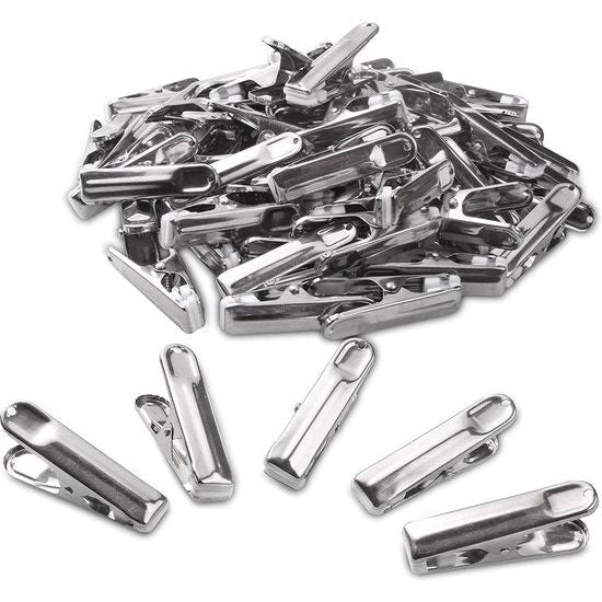 Pak van 80 wasknijpers, roestvrij staal, 2,7 inch, duurzaam, winddicht, roestvrijstalen metalen wasknijpers voor handdoeken, sokken, ondergoed, kleding