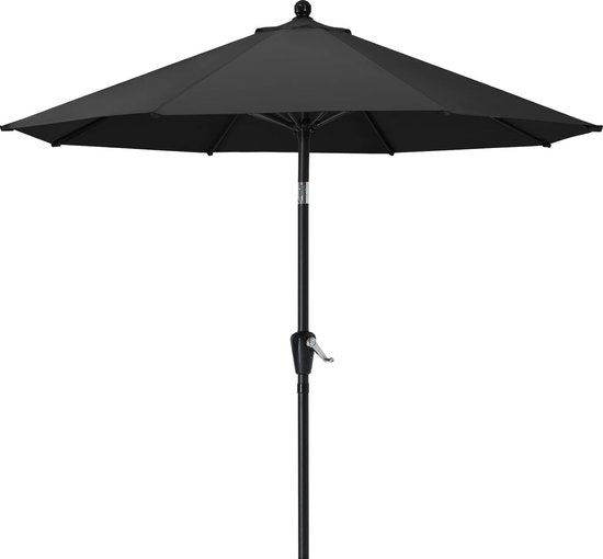 270 cm parasol, patio parasol, tuinparasol, terrasparasol, tafelscherm, martkparasol, 8 ribben, donkergrijs