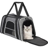Soft Cat Carrier with Top Mesh Window and Pet Carrier Breathable for Medium Cats and Small Dogs Puppies up to 14 lb (Grey)