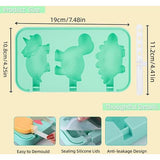 IJslollyvormen 2x3 holte IJslollyvormen met 18 stokjes Food Grade BPA-vrij siliconen Herbruikbaar dinosaurusvoertuigpatroon DIY-ideeën IJslollyvormen voor volwassenen