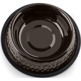 Voedingsbak voor hond en kat, aluminium voederbak 0,9 l, hondenbak, kattenbak, waterbak - zwart gehamerd