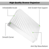 16 stuks opbergsysteem voor laden, 5 maten, gescheiden lade-organizer, opbergsysteem, antislip, transparante make-up-organizer, lade voor make-uptafel, keuken, badkamer (transparant)