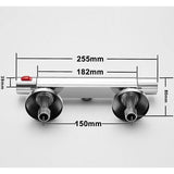 Douchearmatuur met thermostaat, douchethermostaat, mengkraan voor douche, thermostaat met 38 °C veiligheidstop, thermostaat, douchekran, chroom