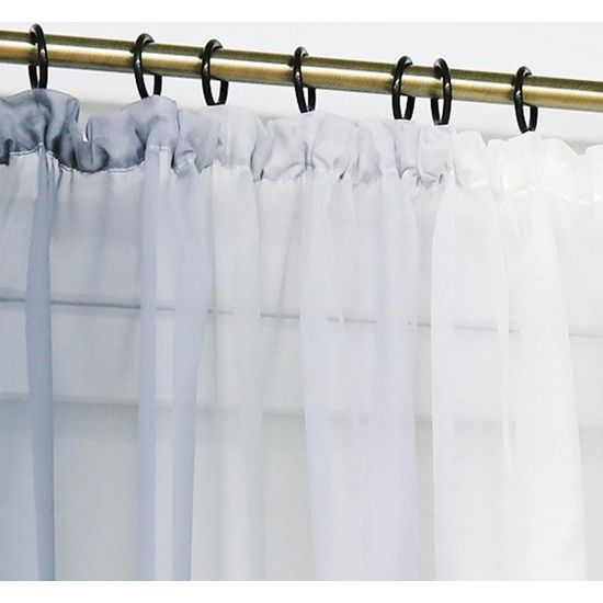 Gordijnen met kleurverloop, transparante voile, 2 stuks