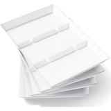 Gedeeld dienblad, plastic, 4 stuks, wit, herbruikbare dienbladen voor gerechten, thee/dranken/snacks, dienblad voor keuken, bar, restaurant, 38,1 x 25,4 cm