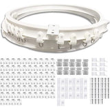 Flexibele plafondgordijnrail | 8 meter gebogen gordijnrail met demperwielen | Buigbare beugel voor douches erker RV scheidingswand