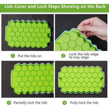 IJsblokjesvorm, set van 3 stuks, silicone, met deksel, eenvoudige ijsvrijgave, ijsblokjesvorm, BPA-vrije ijsblokjeshouder voor cocktails, whisky, sap, water en andere dranken