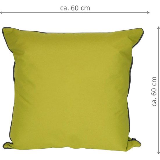 Cushion 60 x 60 cm [Set of 2] Water-Repellent Cushion Cover Lime (without Pillow Insert) Waterproof Cushion Cover as Garden Cushion or Decorative Cushion Cushion Cover Indoor and