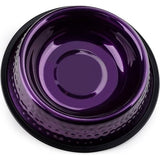 Voedingsbak voor honden, aluminium voerbak 1,9 l voor grote honden, hondenbak, waterbak - paars gehamerd