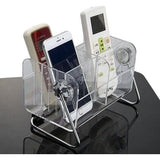 Organizer voor afstandsbediening, 6 sleuven, transparant, acryl afstandsbediening, houder, tv, airconditioning, afstandsbedieningshouder, opbergdoos, tafelhouder, opbergbox