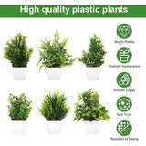 6 stuks kunstplanten, mini-kunstplanten met pot, kunststof kunstplanten, kleine kunstplanten, plastic decoratieve planten voor thuis, binnendecoratie