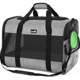 Hondentas Opvouwbare hondenbox Auto met ademend gaasstof Kattentransportbox voor kat Hondentransportbox voor op reis Hondendraagtas voor katten puppy's jonger dan 8 kg Grijs